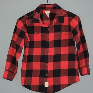 Red and Black Checkered Kids Button Up Shirt